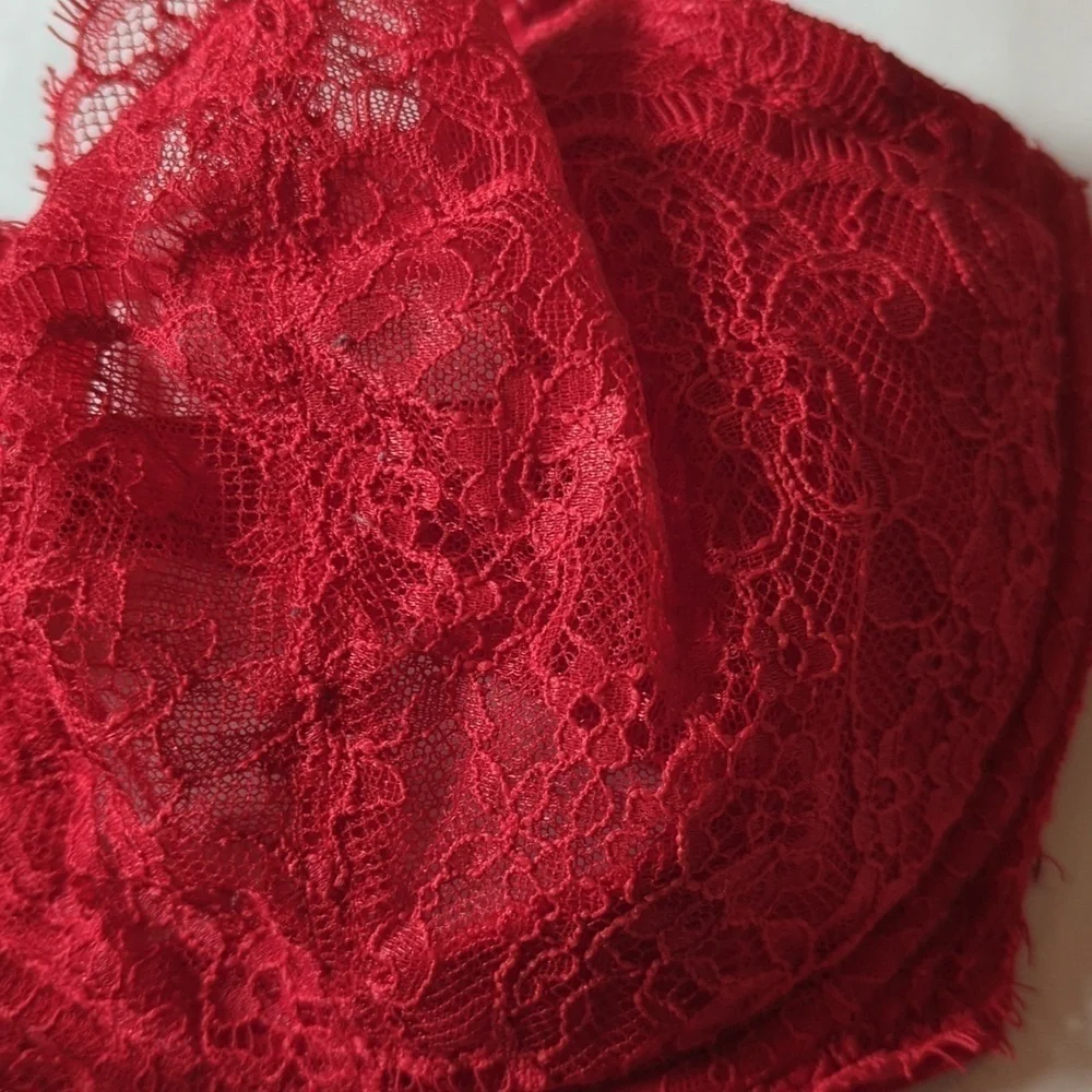 Victoria's Secret Dream Angels Push Up Without Padding Bra Red 34DDD Lacy